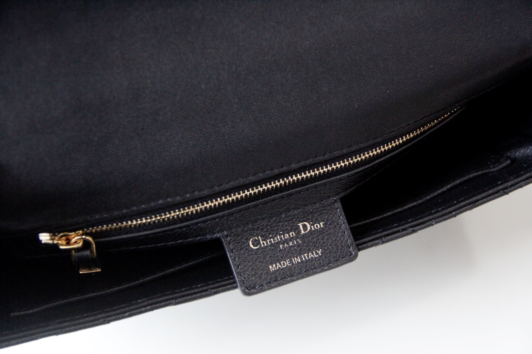 Medium Dior Caro Bag Black Cannage Supple Calfskin